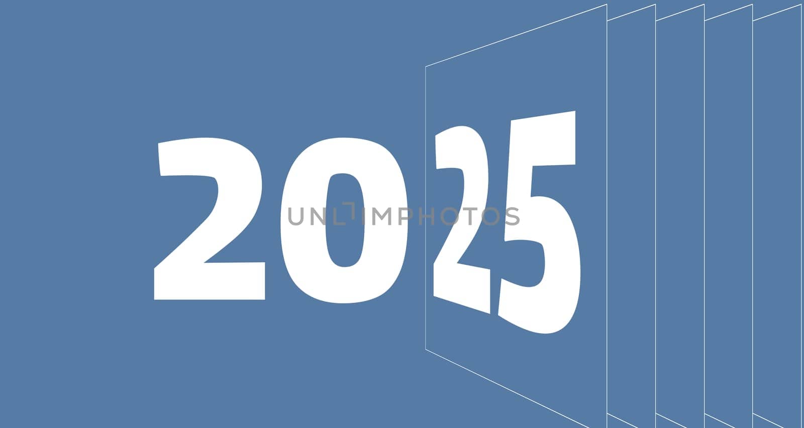 2025 New year text concept. 3d illustration