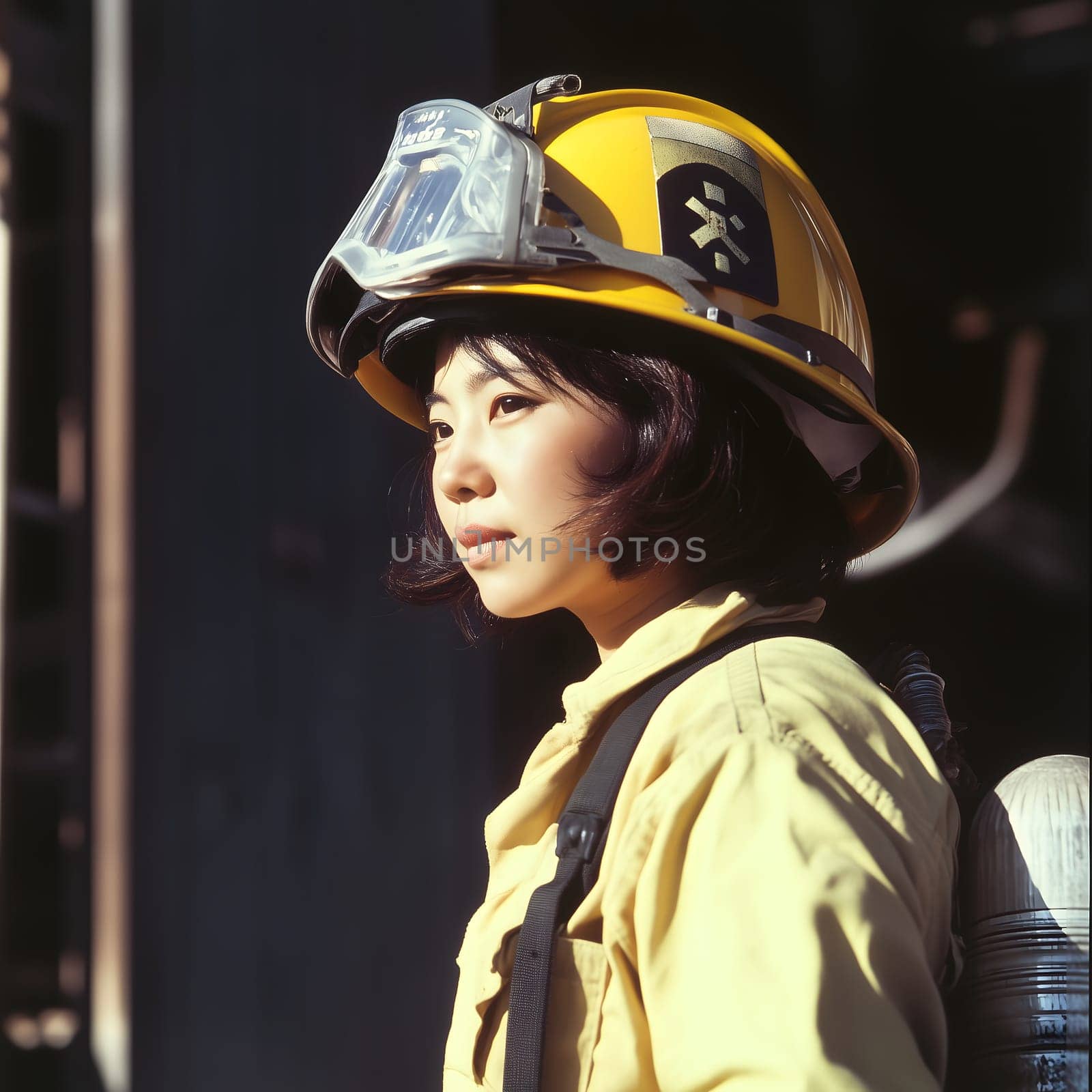 Female Firewoman Firewoman Portrait EmergencyLady Rescue worker