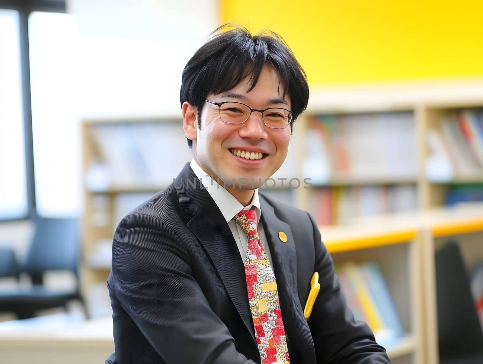 Male Asian Teacher teaching children in the Classroom School