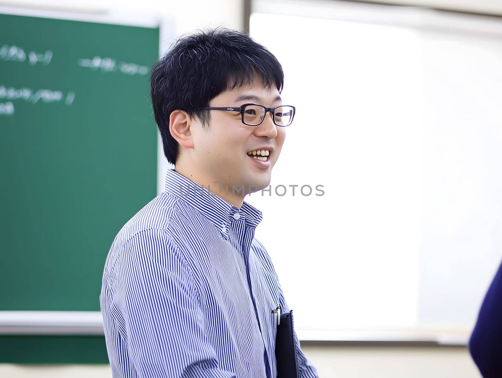 Male Asian Teacher teaching children in the Classroom School