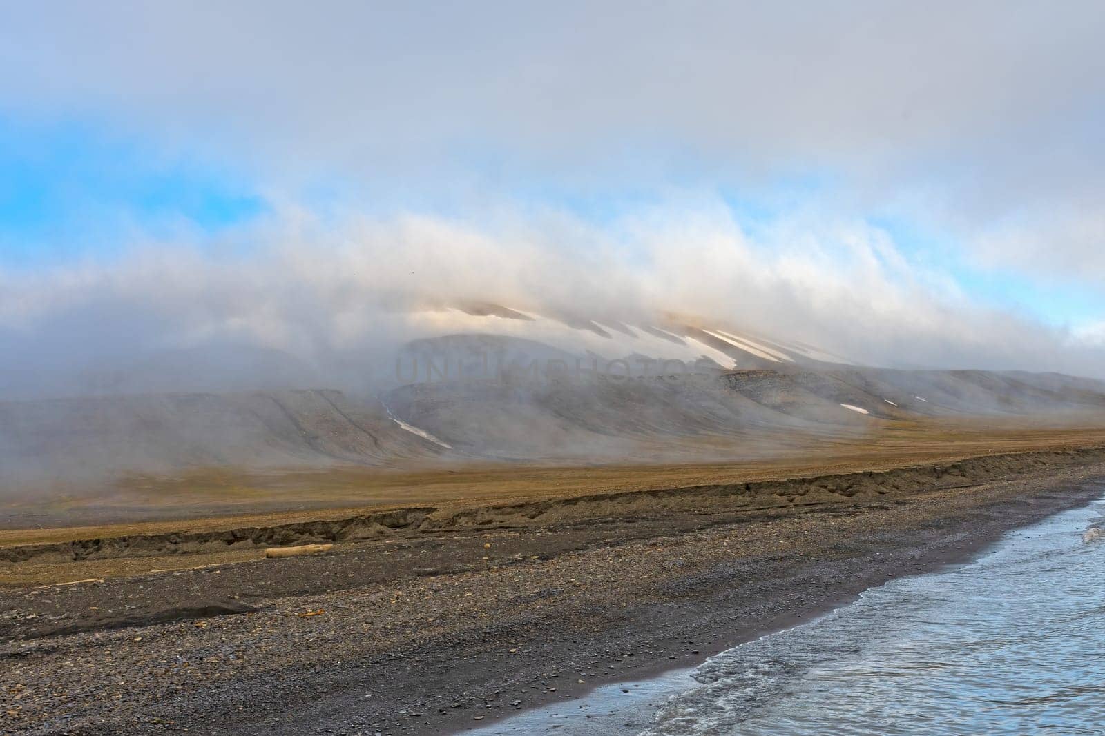 Coastal Fog on a High Arctic Coast at Kapp Waldburg in the Svalbard Islands