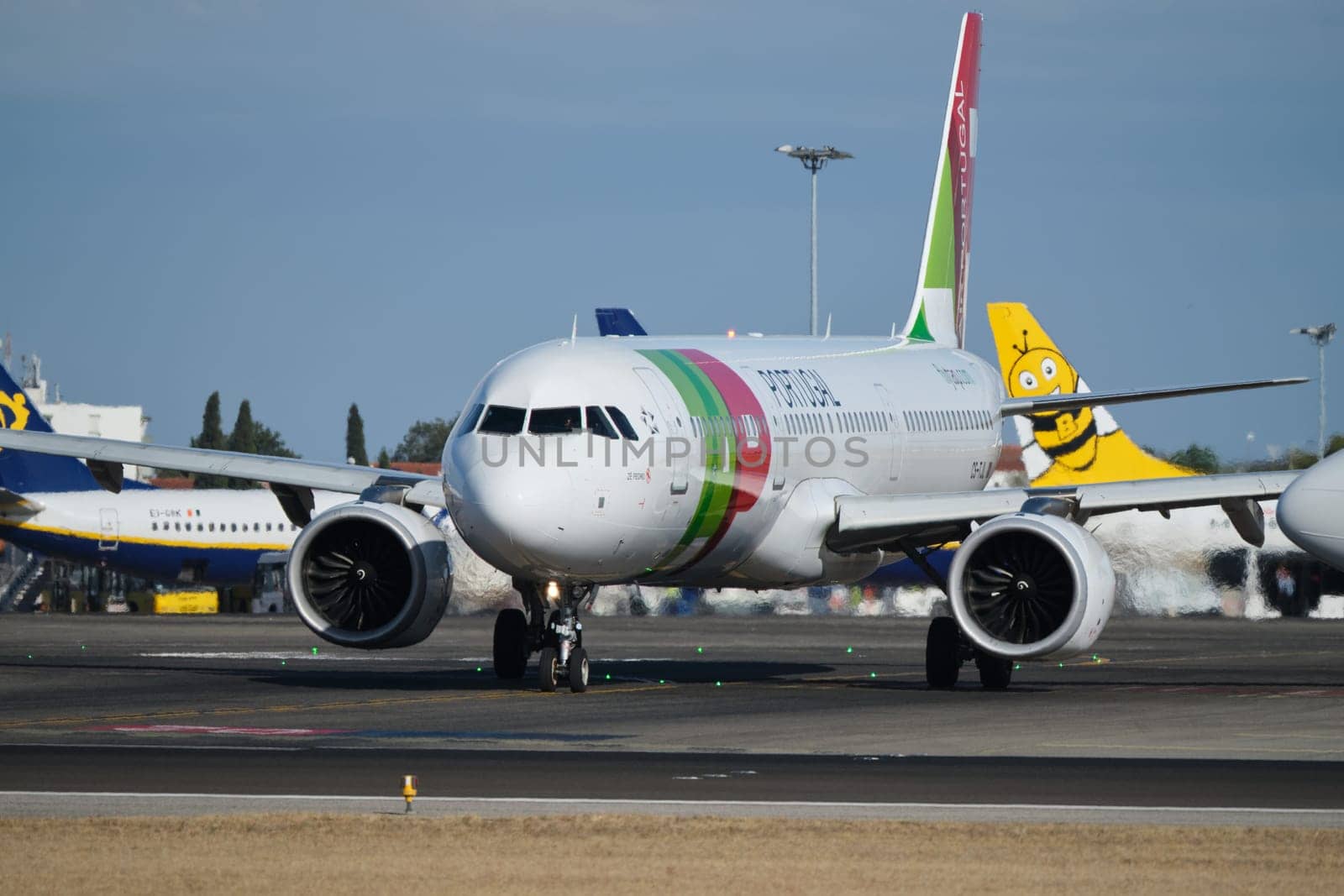 Lisbon, Portugal - September 2, 2023: TAP Portugal Airbus A321-251N passenger plane taxi on runway in Humberto Delgado Airport in Lisbon