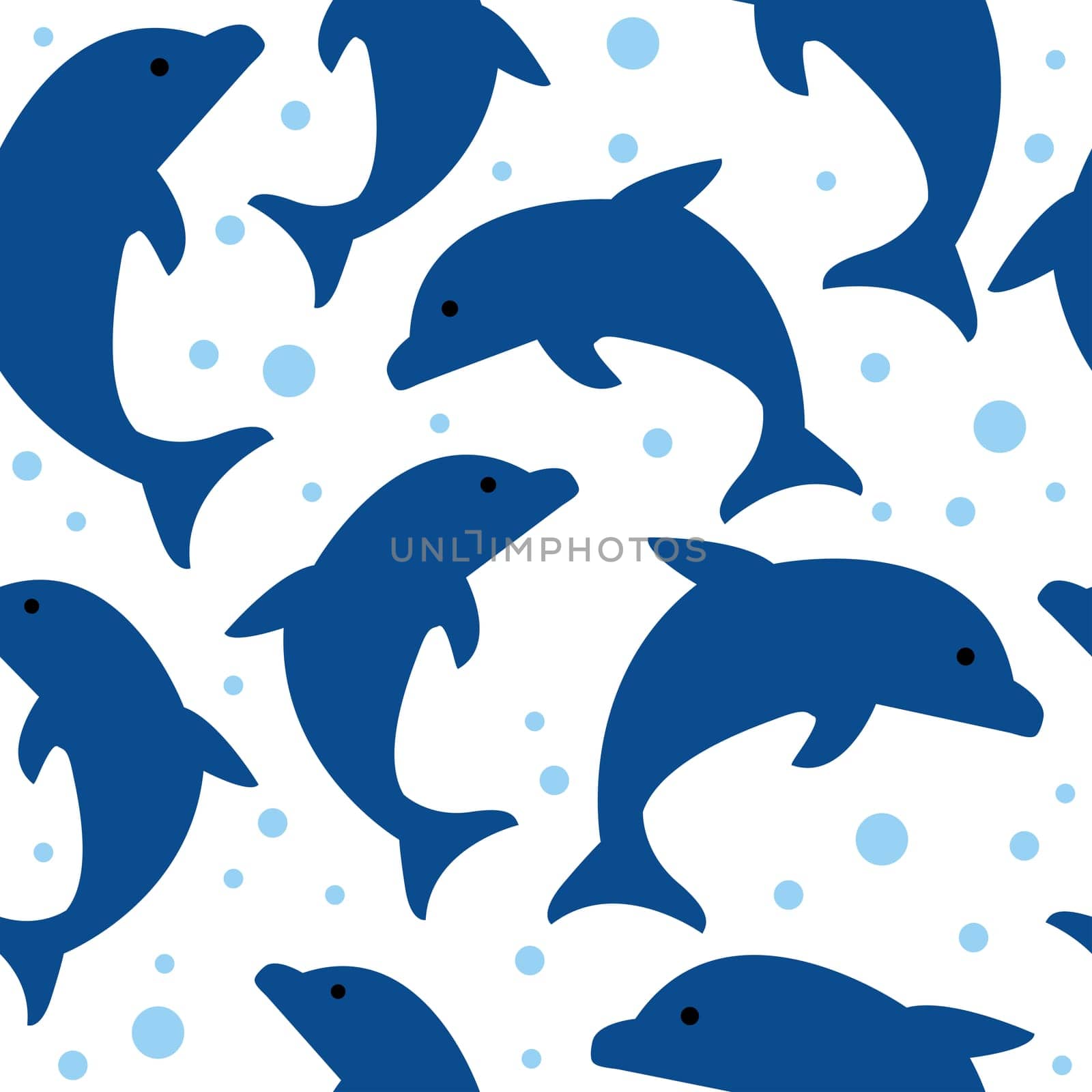 Blue Dolphin seamless pattern background