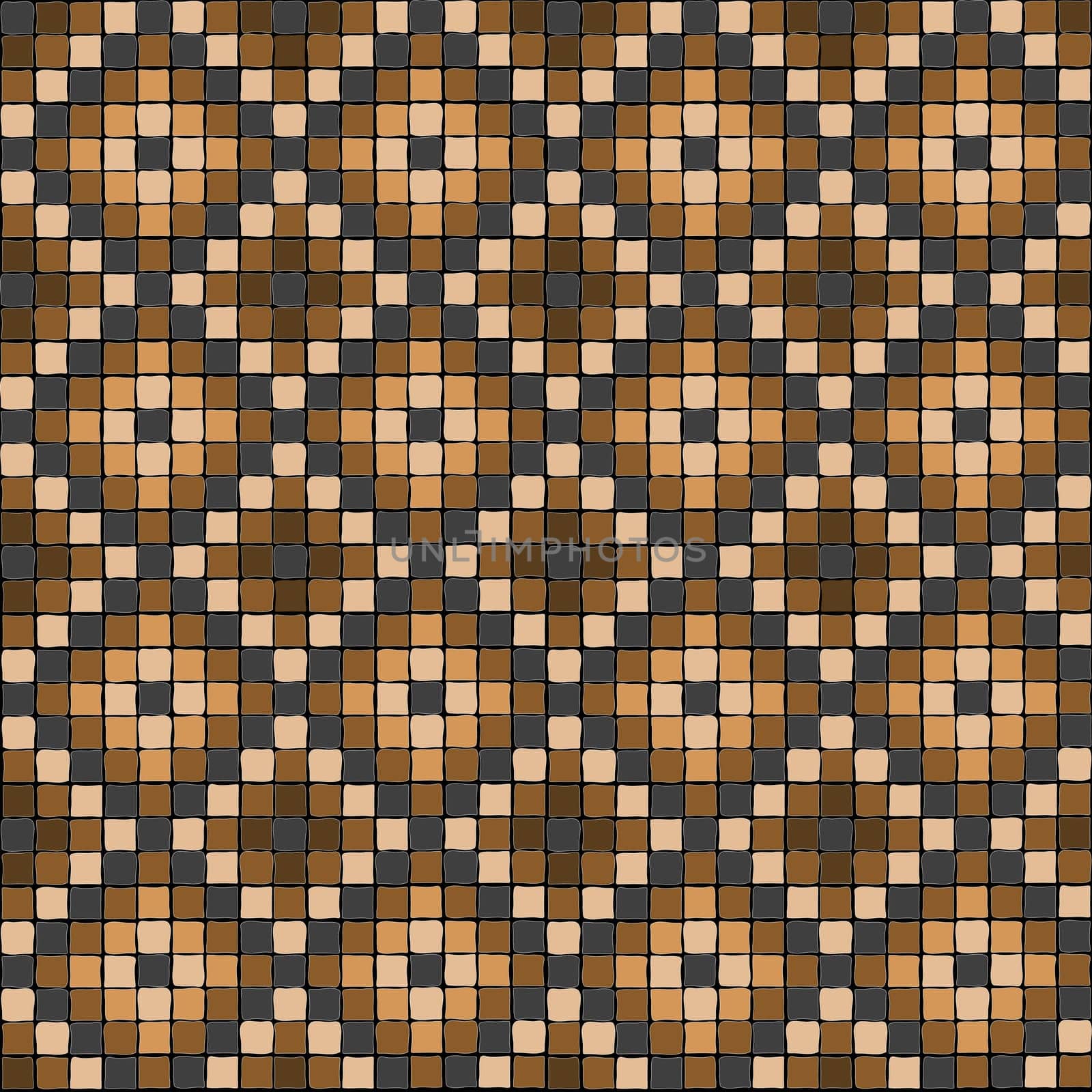Brown mosaic tiles decorative seamless pattern