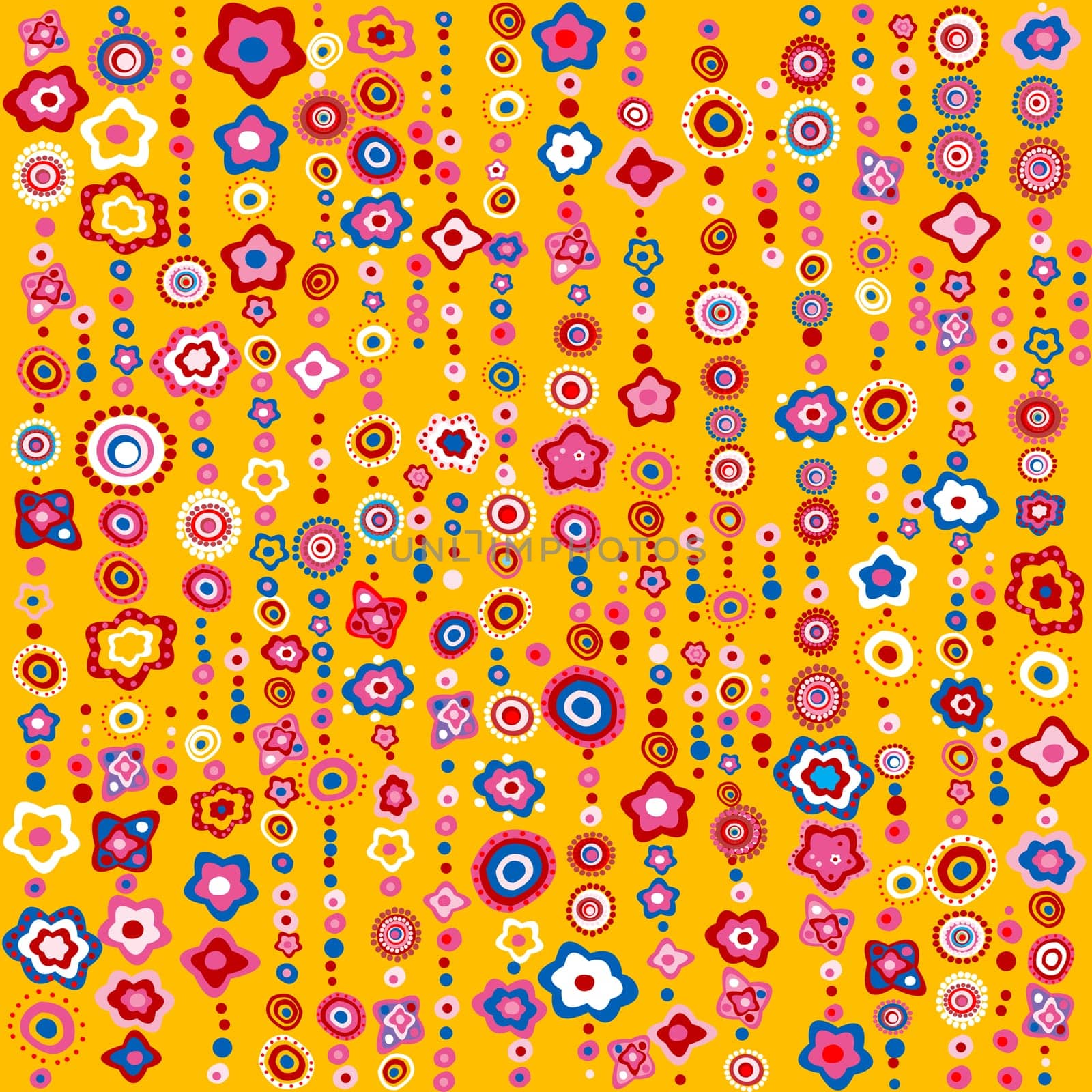 Abstract seamless pattern with colorful circles and dots