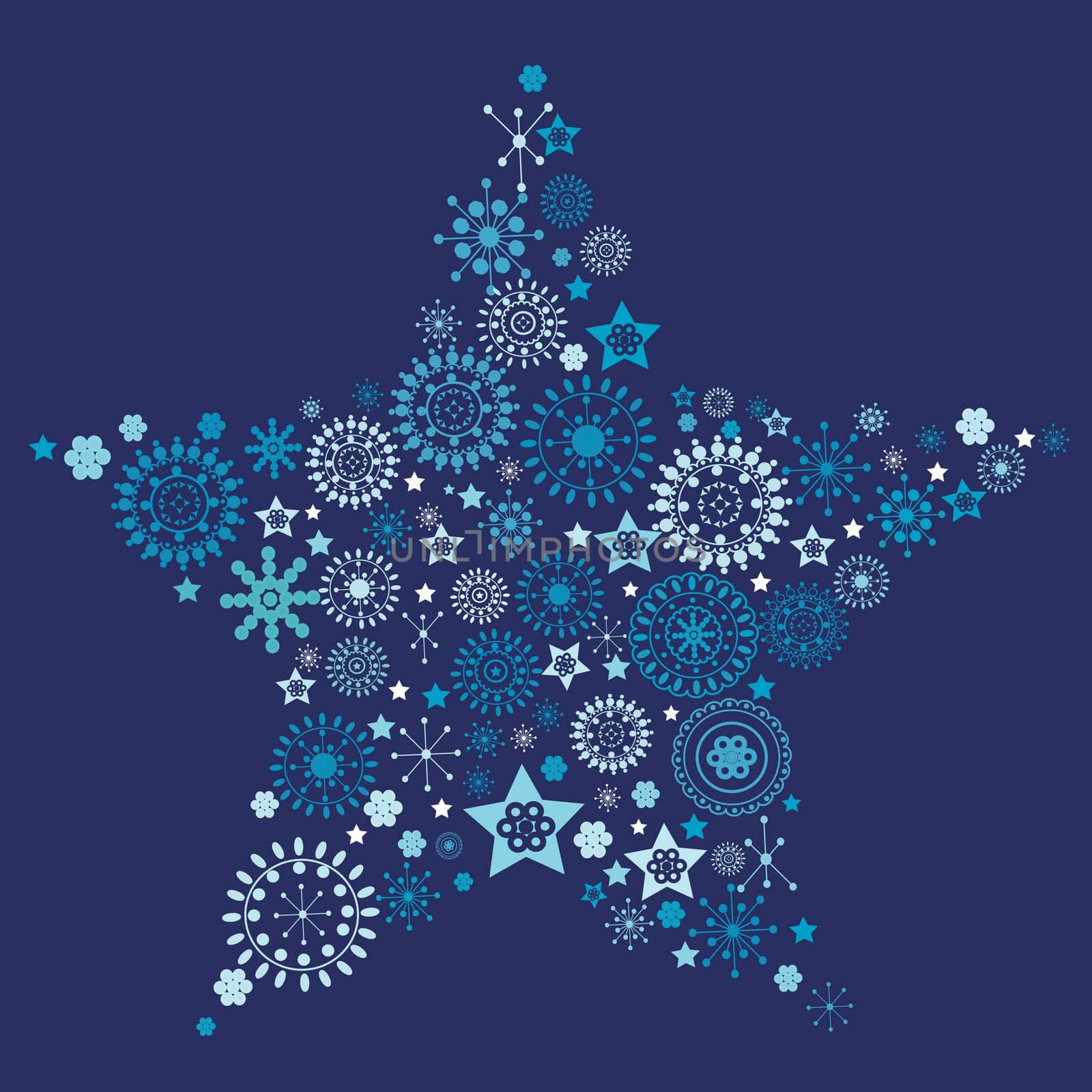 Abstract star made of snowflakes