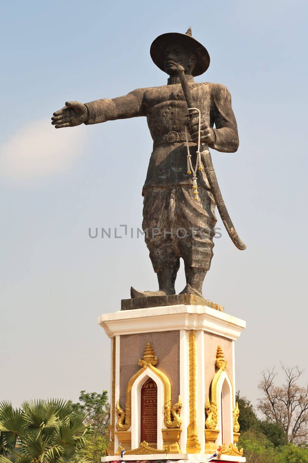 The statue of King Chao Anouvong in Vientiane, Laos 2023