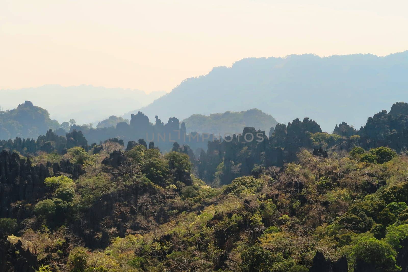 Spectacular view from the Limestone Forest Viewpoint on the Thakhek Motobrike Loop, Laos 2023