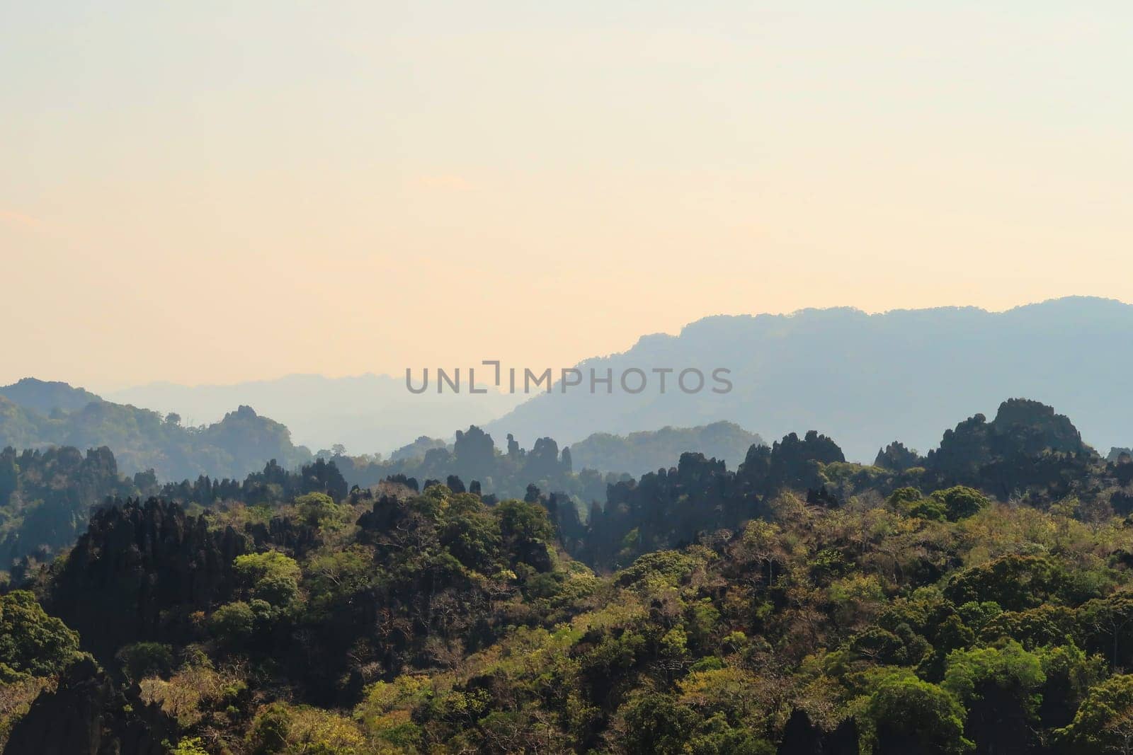Scenic view from the Limestone Forest Viewpoint on the Thakhek Motobrike Loop, Laos 2023