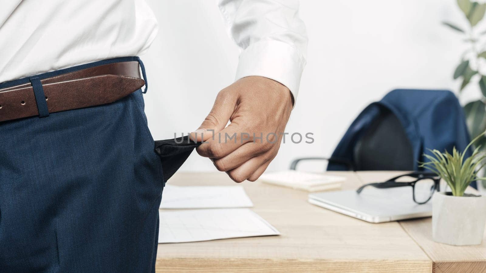 close up hand pulling out pocket. High resolution photo