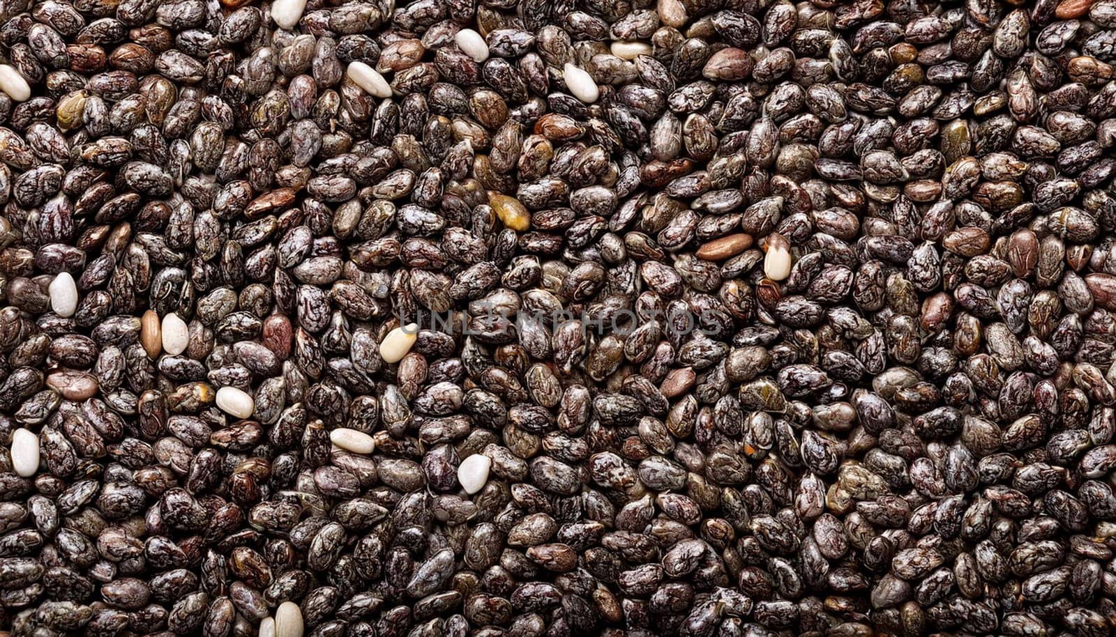 chia seeds flat top view, AI generated image