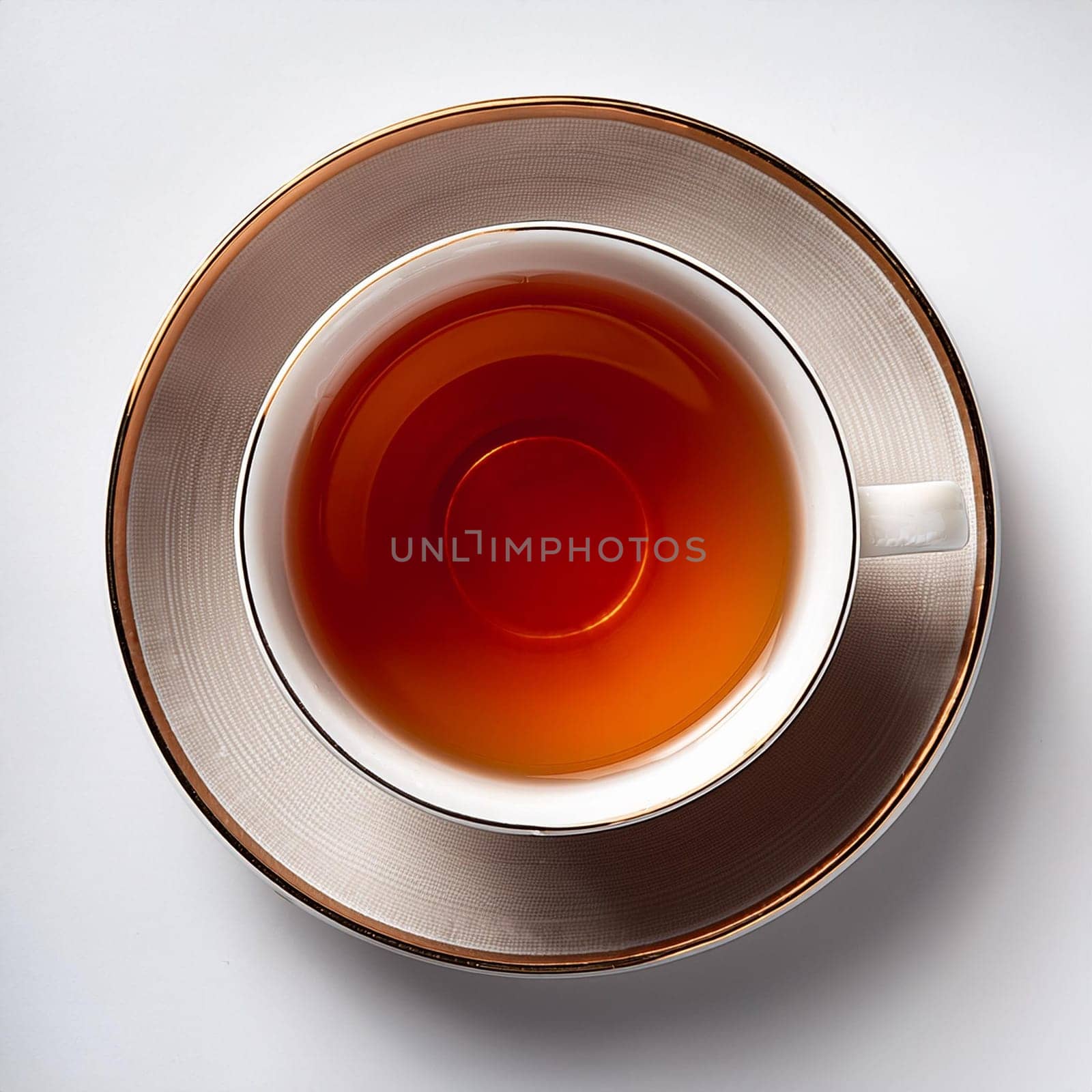 cup of tea flat top view, AI generated image
