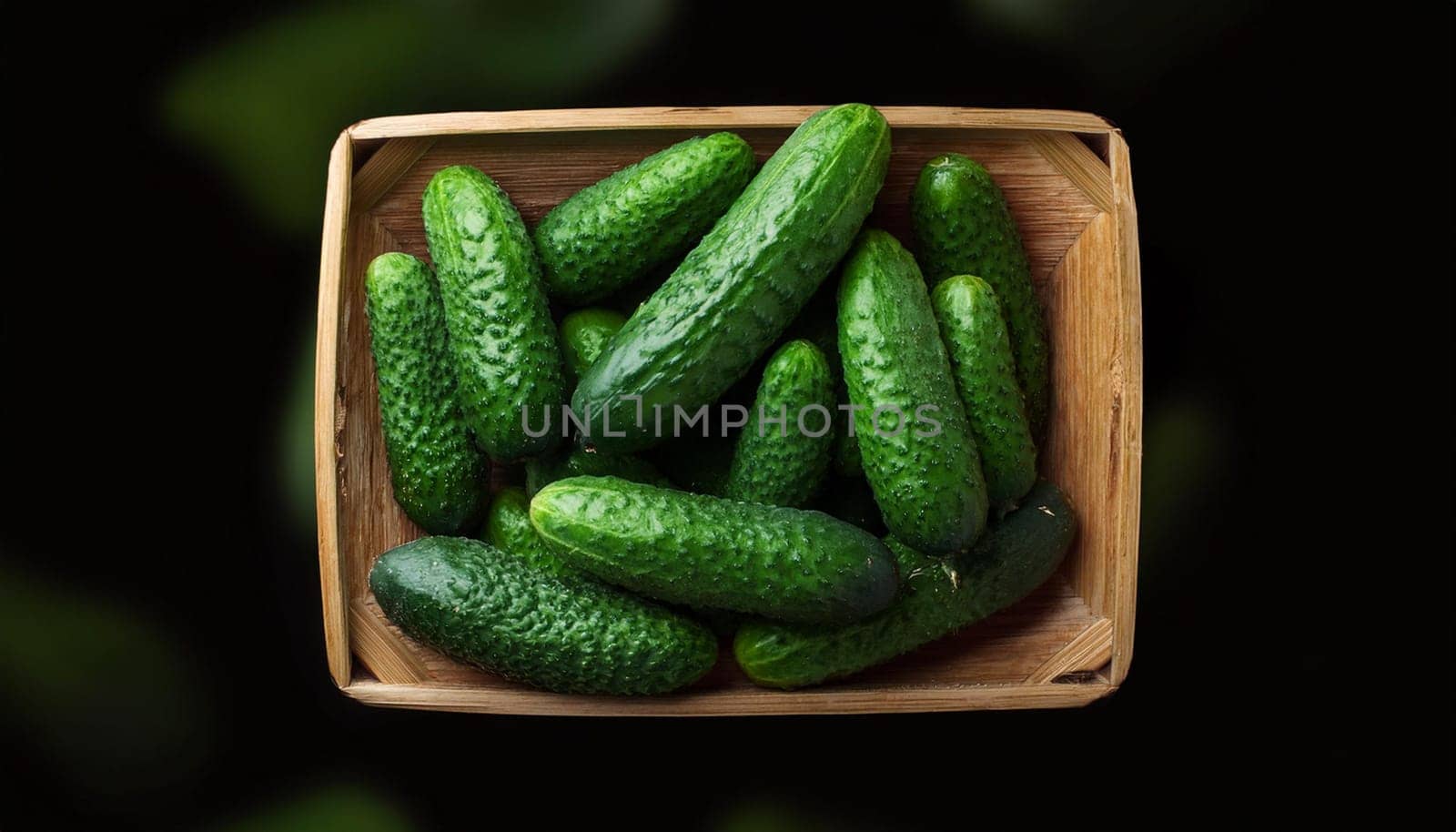 cucumbers vegetables flat view, AI generated image