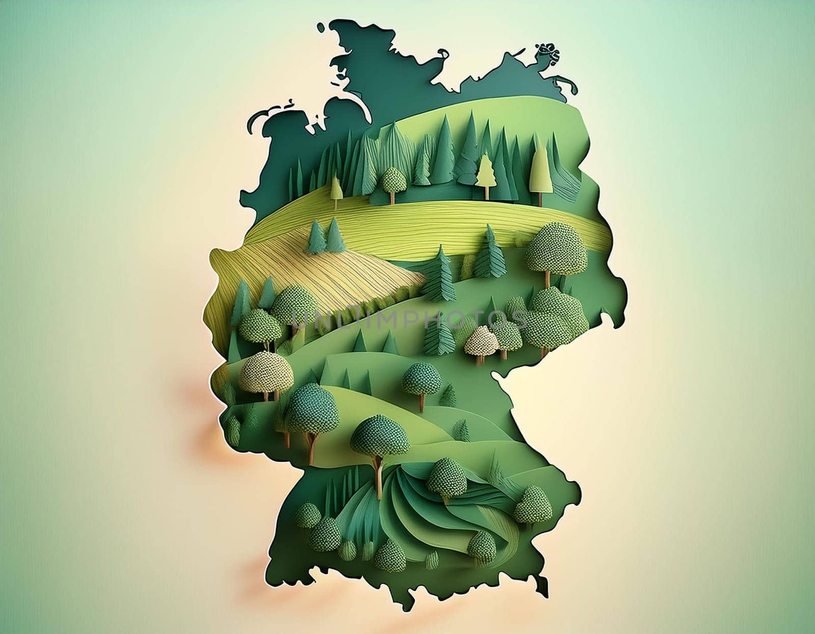 Map of Germany in landscape style
