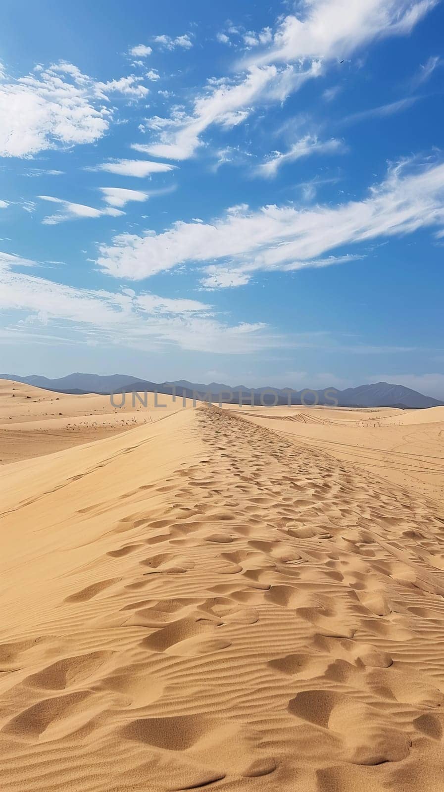 Majestic sand dunes stretching to the distant horizon