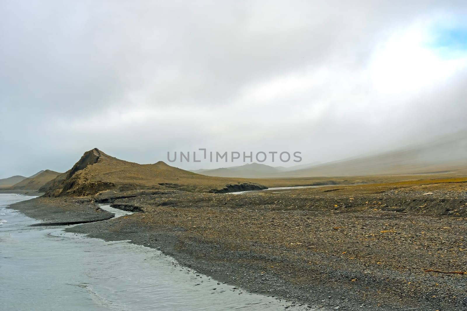 Desolate Shore in the High Arctic at Kapp Waldburg in the Svalbard Islands