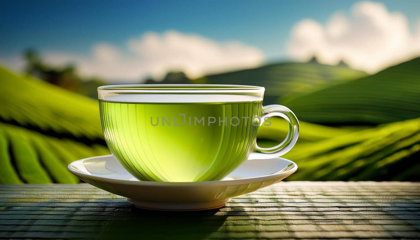 cup of green tea, AI generated image