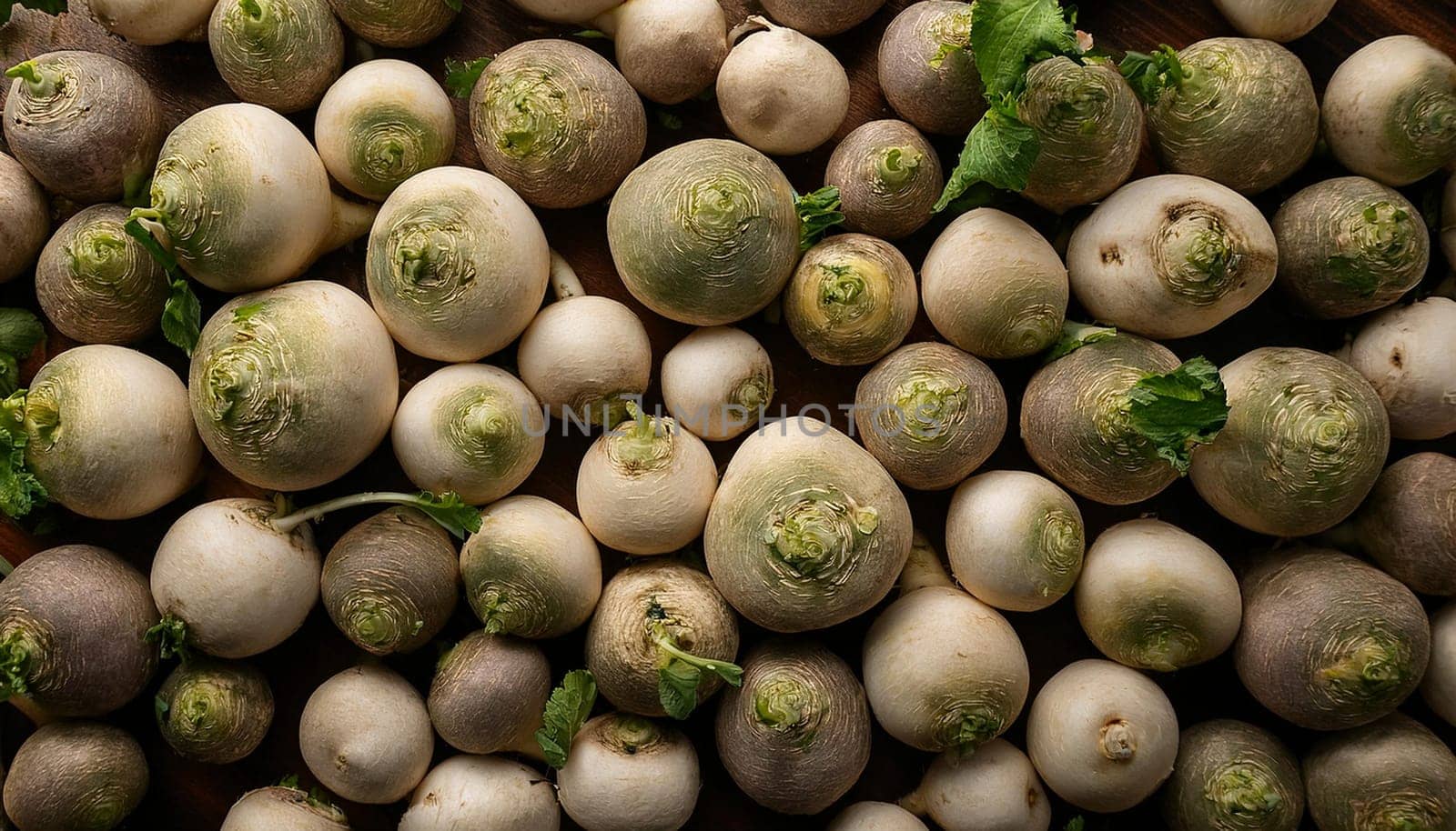 turnips vegetables flat view, AI generated image