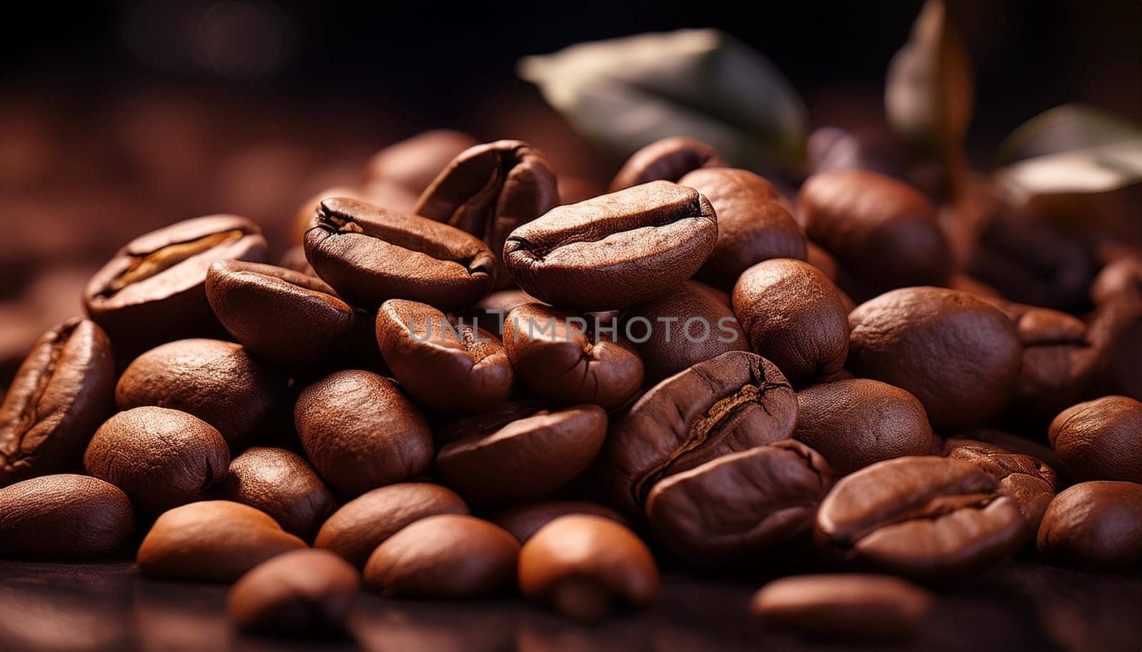 roasted coffee beans, AI generated image