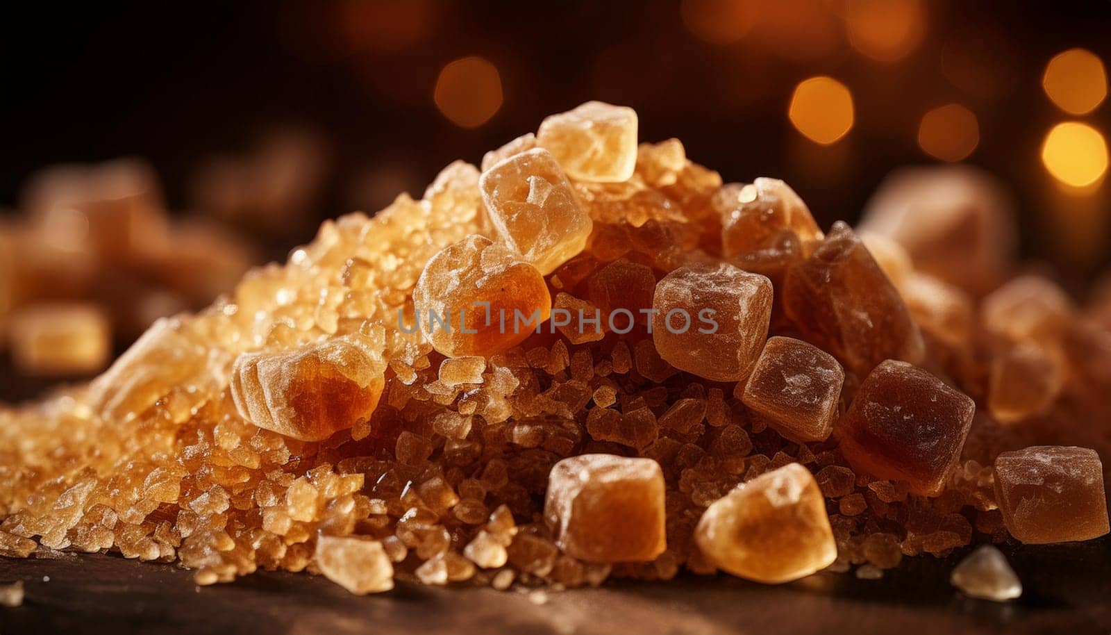 unrefined brown sugar heap, AI generated image