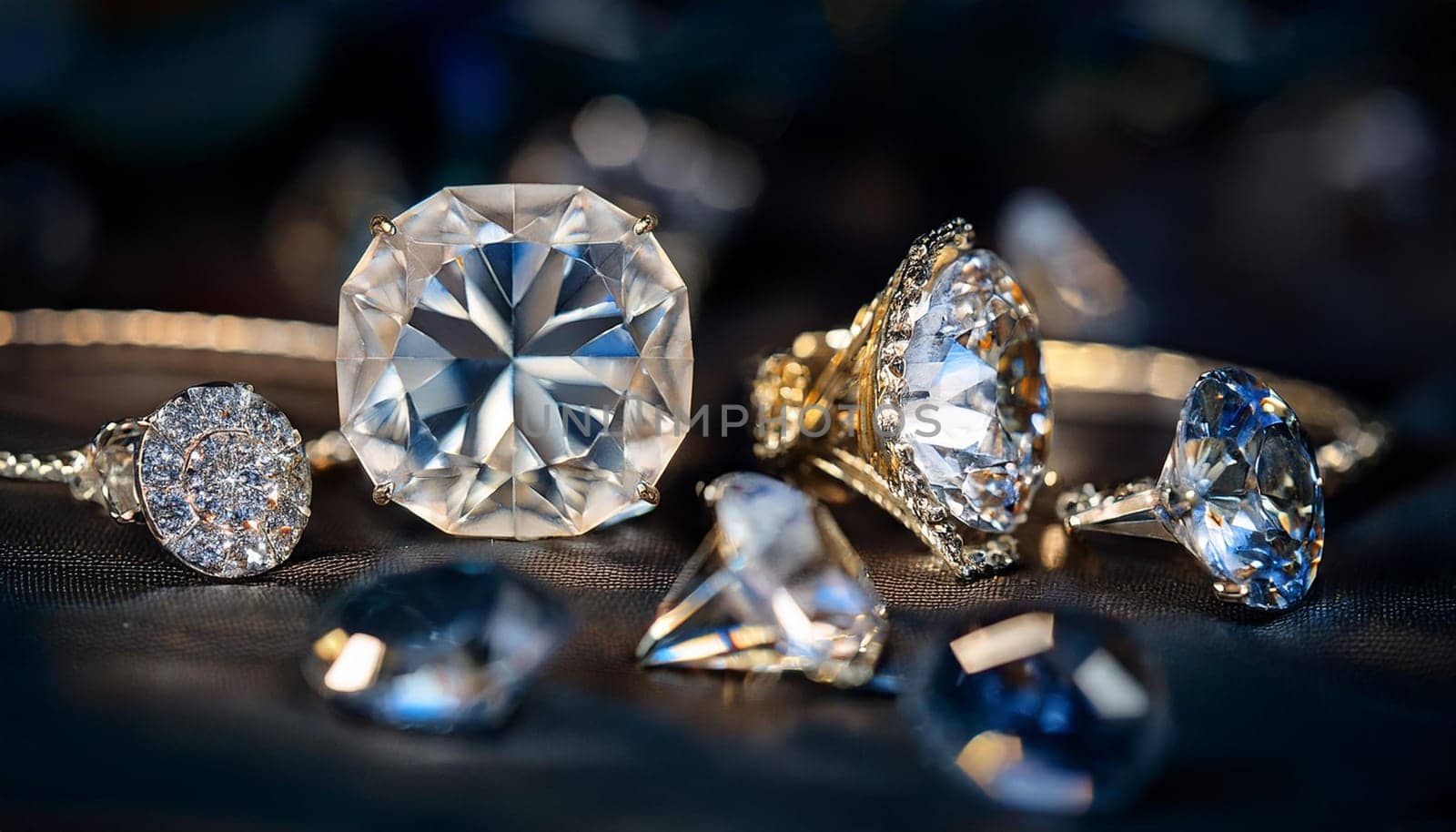 jewels and diamonds and gems, AI generated image