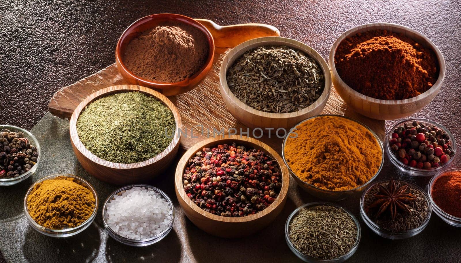 hot spices and grounds, AI generated image