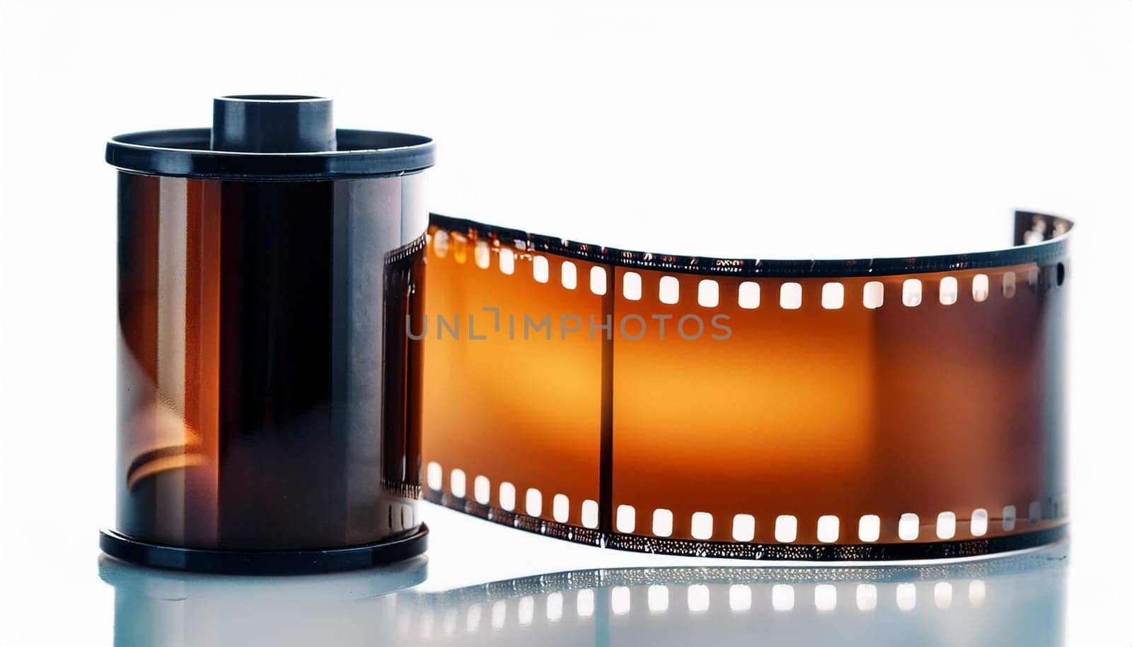 vintage 35 mm photographic film roll, AI generated image