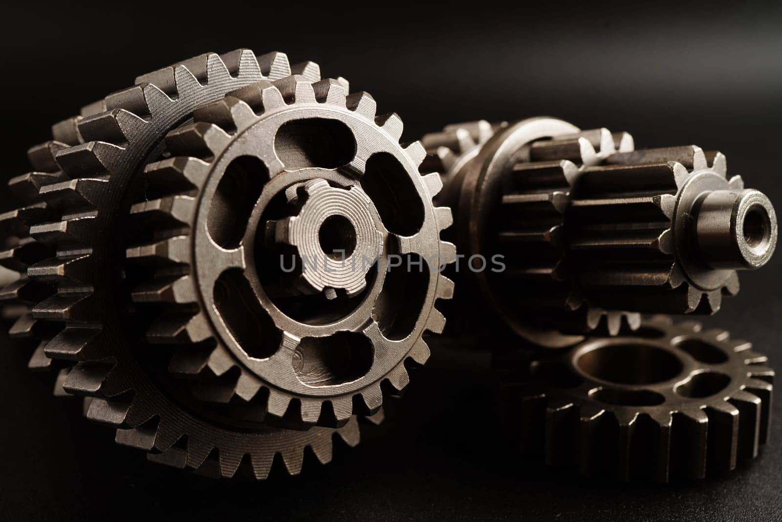 Metal gear wheel engine car and bike, mechanic industry.