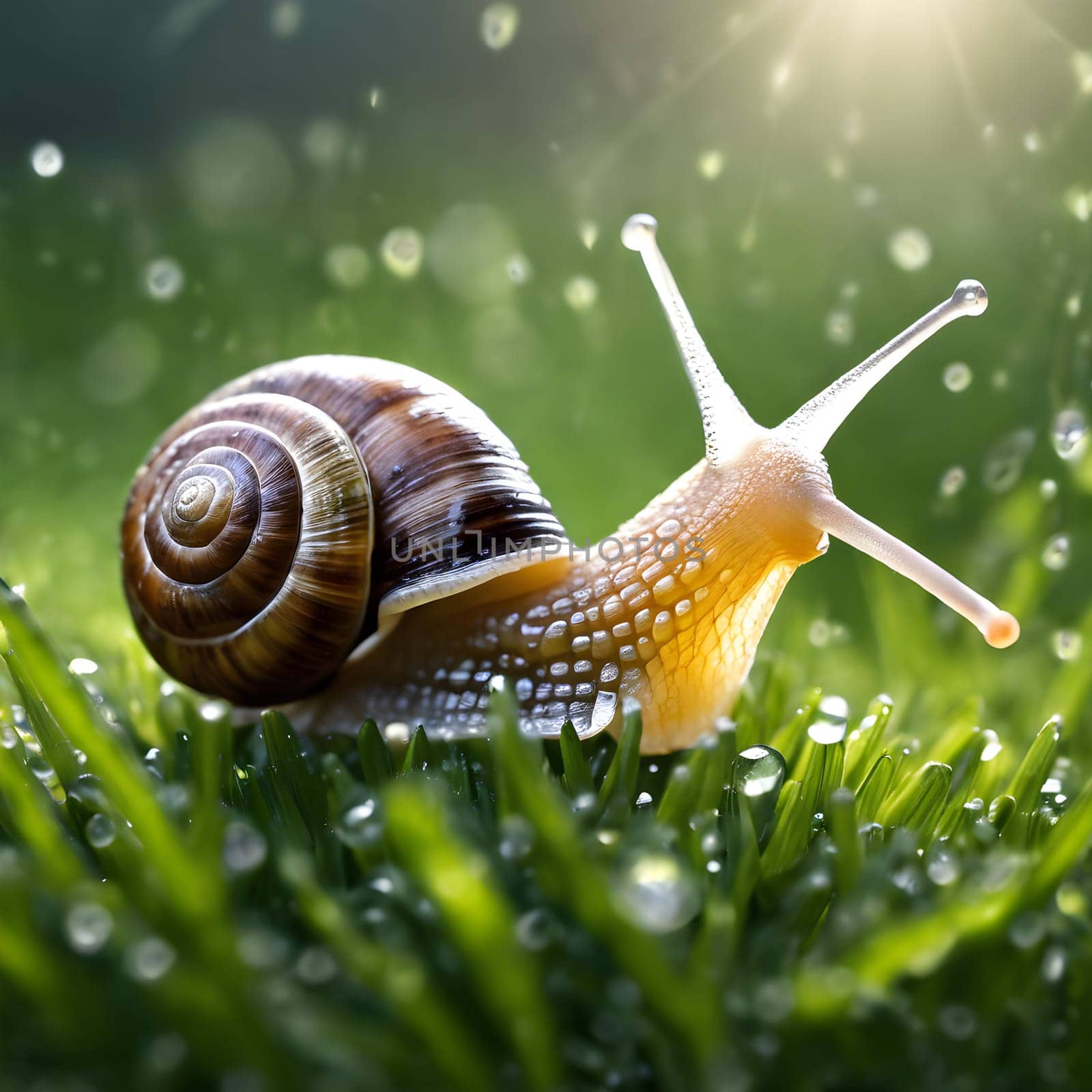 Textured Shell: A Close-Up of a Snail in Its Element