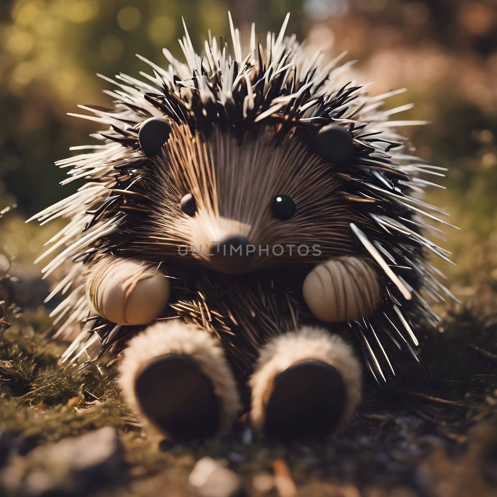 Prickly Cuddle: A Porcupine and Its Stuffed Toy