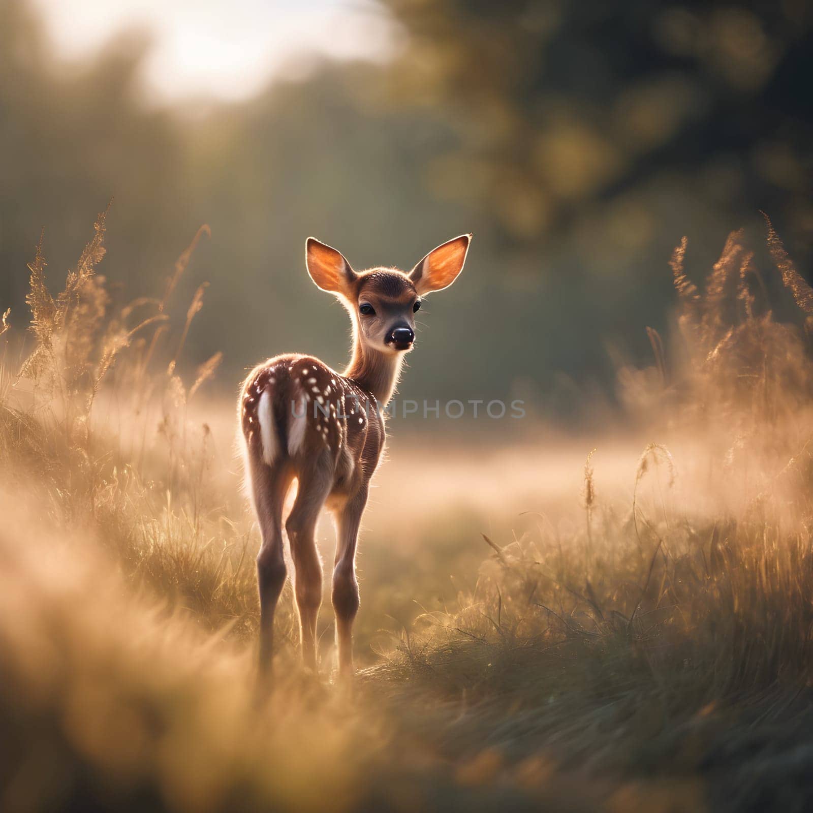 Golden Dawn: A Fawn’s Early Morning Adventure