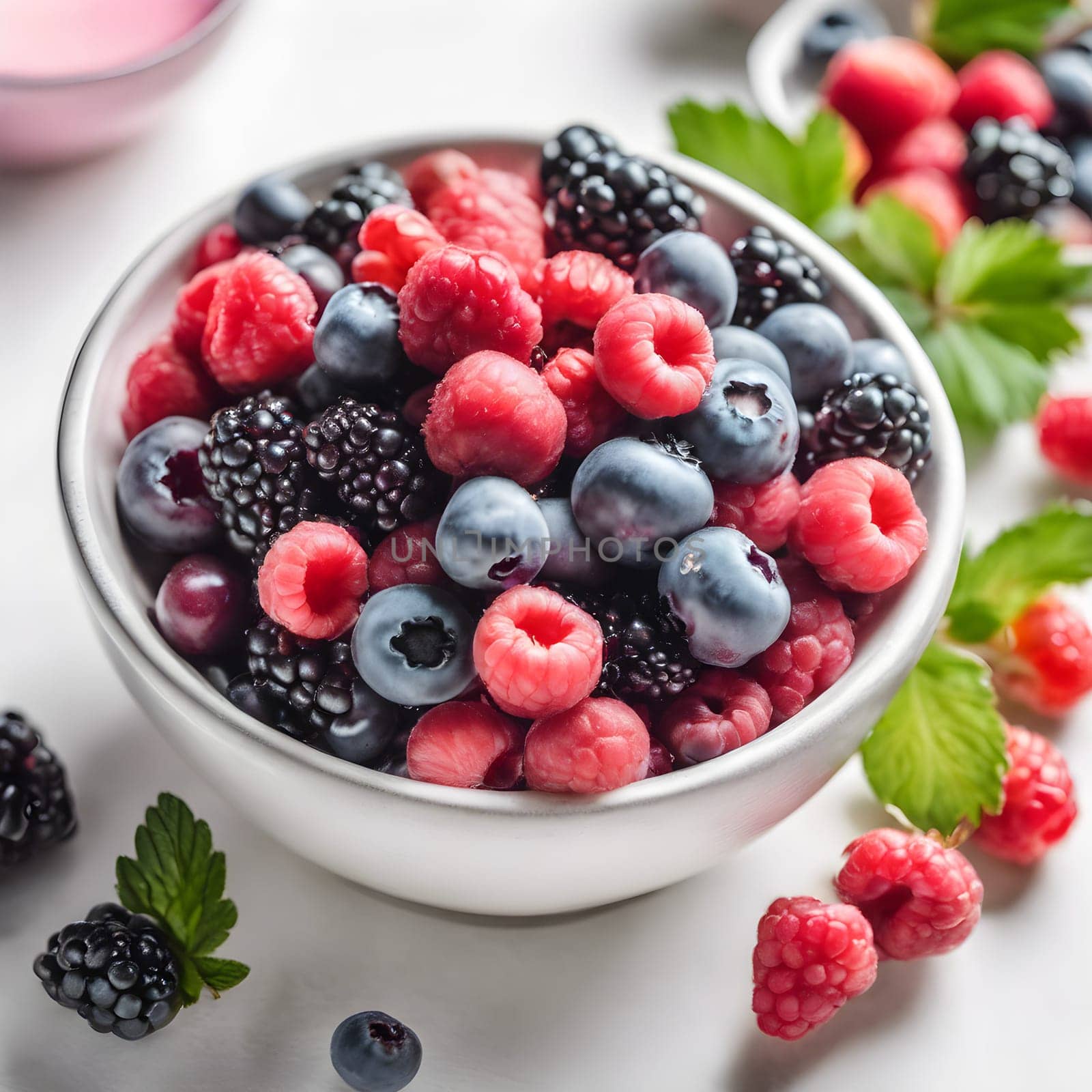 Minimalist Indulgence: A Bowl of Colorful Berries