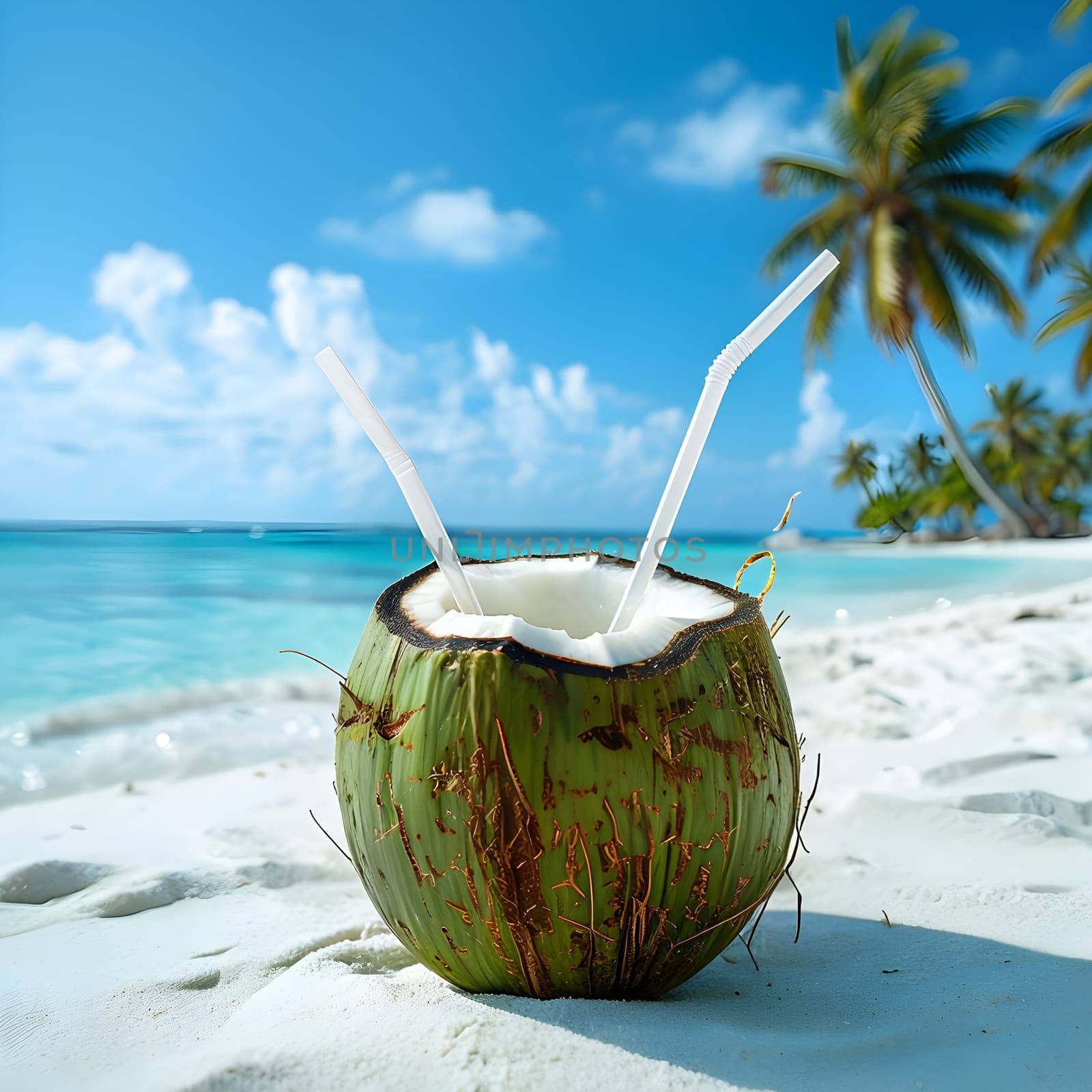 Island Vibes: Fresh Coconut Amidst Paradise