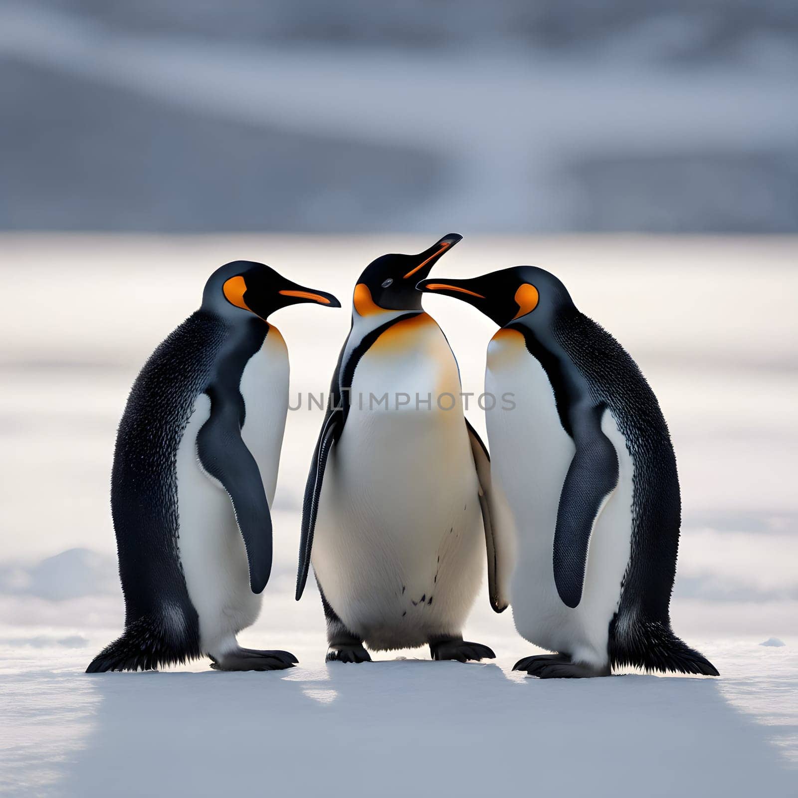 Frozen Unity: Penguins Huddling in the Icy Wilderness