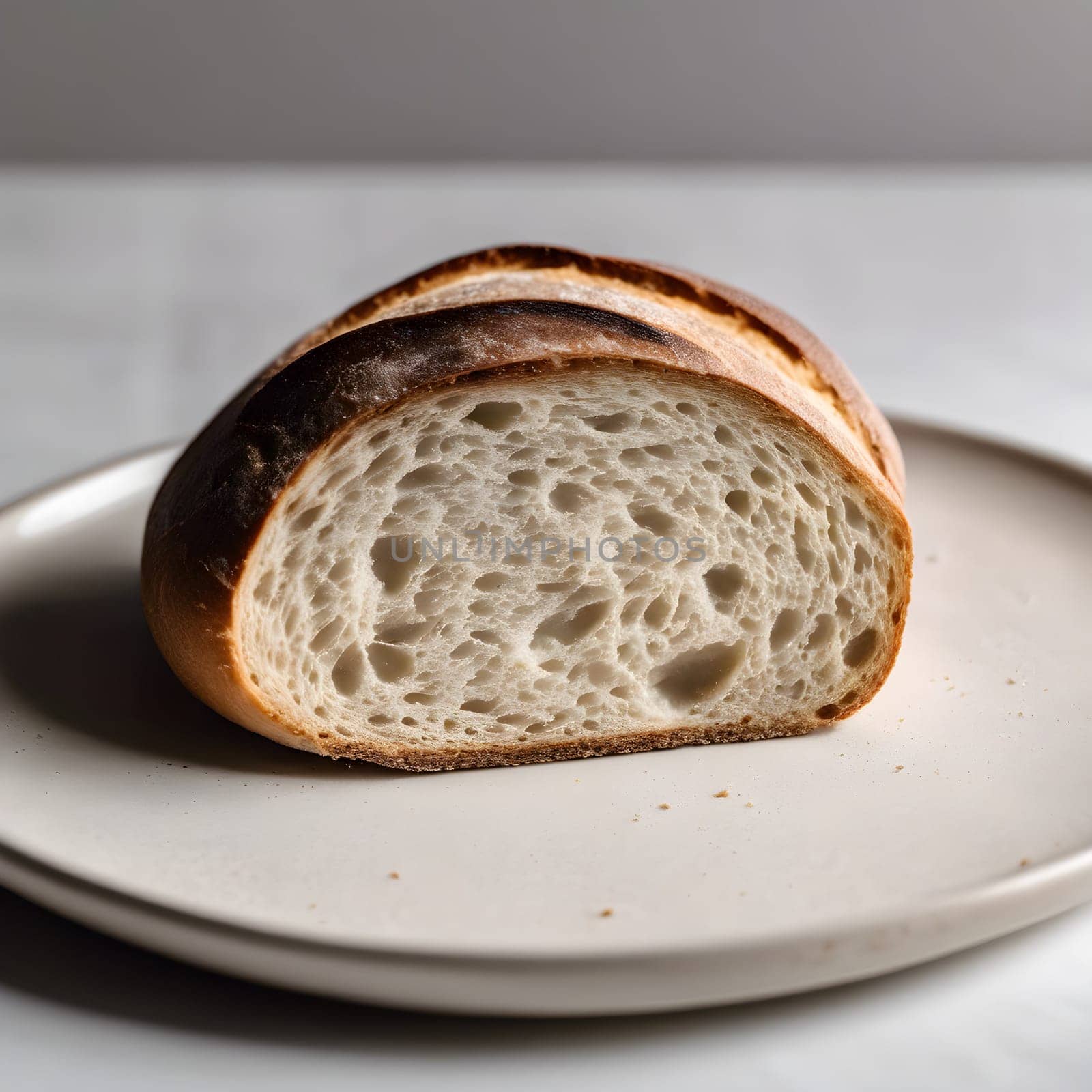Minimalist Delight: Sourdough Slice with Natural Lighting