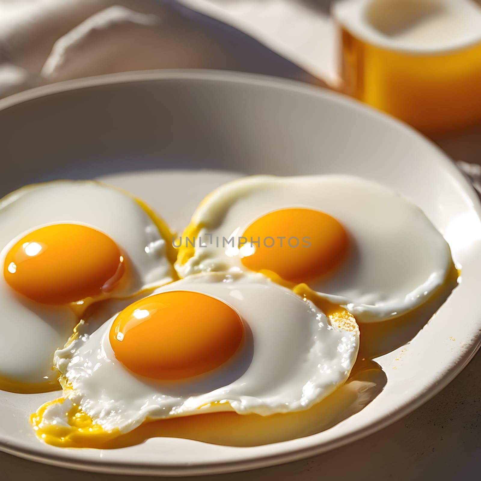 Perfectly Lit: Sunny-Side-Up Eggs in the Warm Embrace of Morning Sun