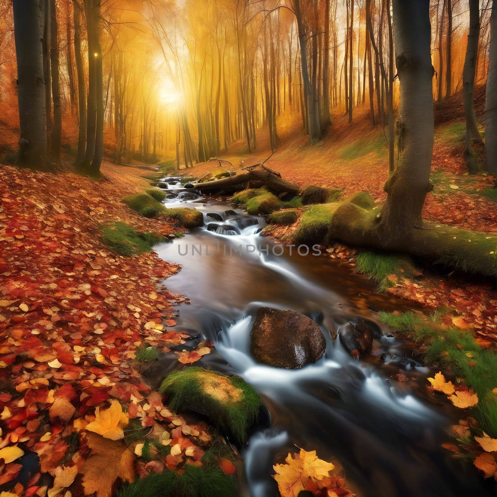 Tranquil Streams: Capturing the Magic of Autumn in Panoramic Beauty