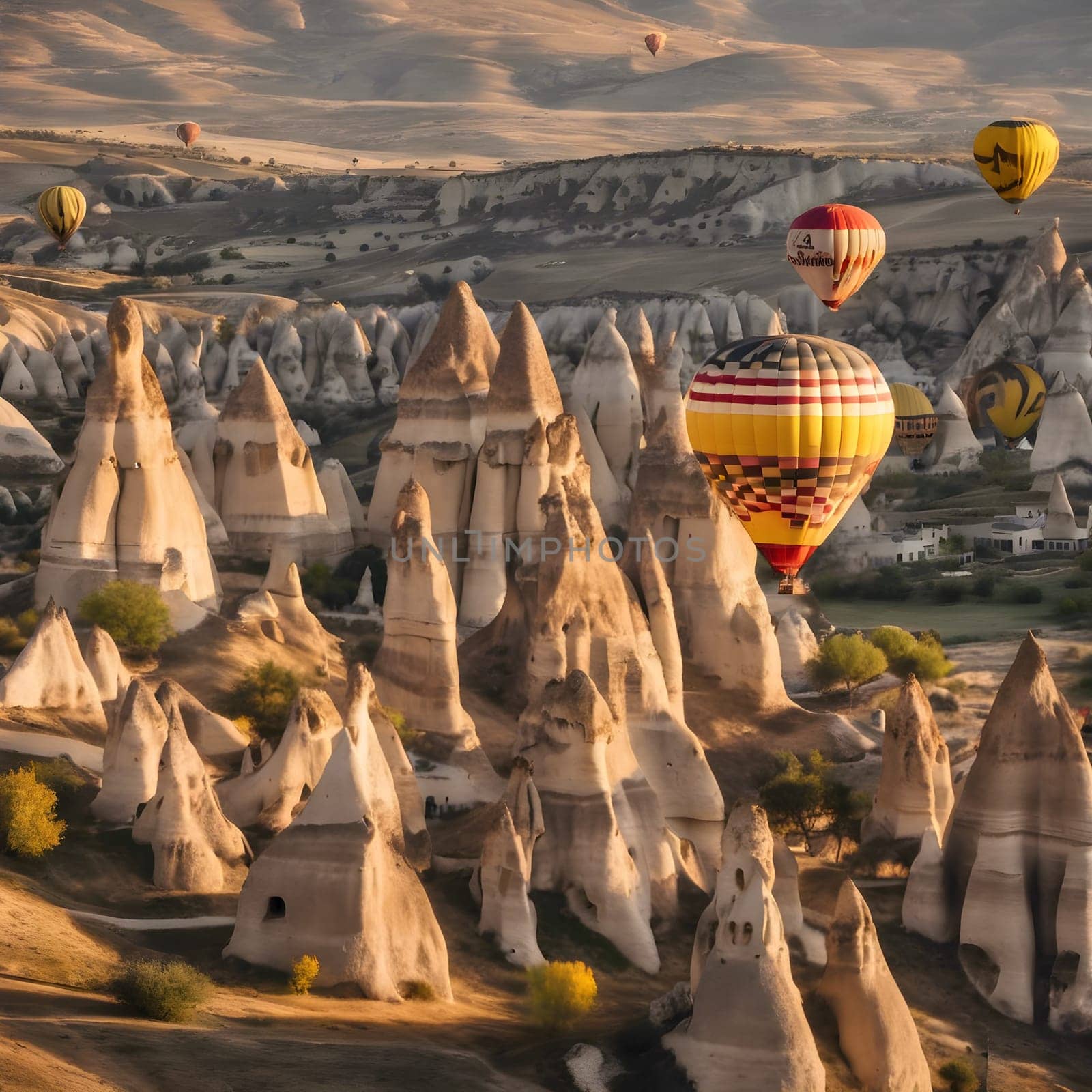 Majestic Mornings in Cappadocia: Balloons and Landscape at Dawn