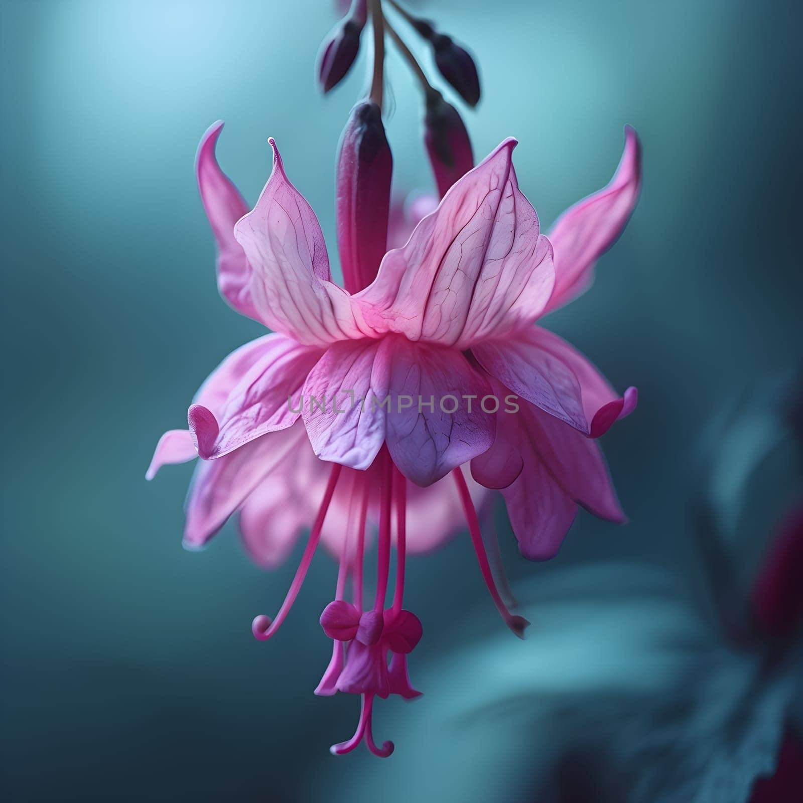 Graceful Fuchsia: Close-Up of a Flower in Soft Pink and Purple Hues