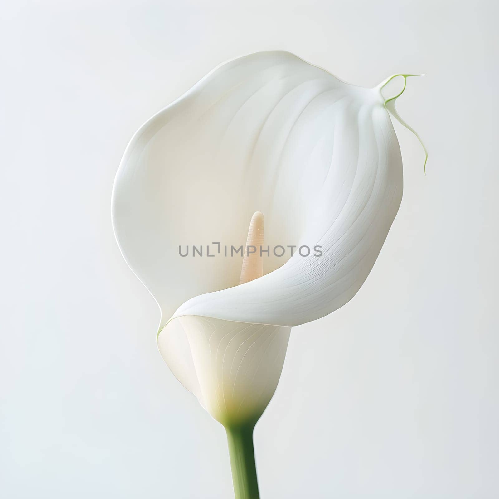 Elegant Simplicity: Close-Up of a White Calla Lily in Soft Light