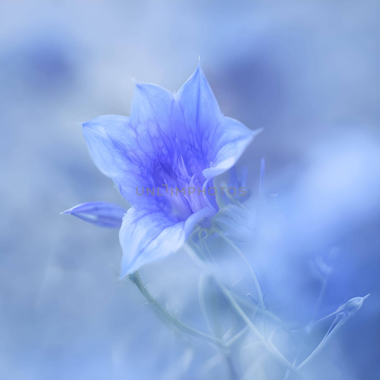 Minimal Aesthetic: Bellflower Surrounded by a Blurred Background