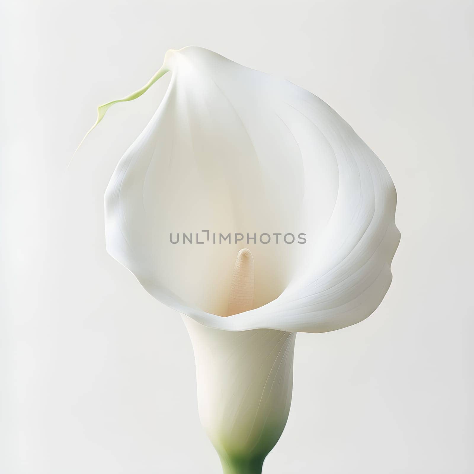 Pure Beauty: White Calla Lily Against a Minimalistic Pale Backdrop