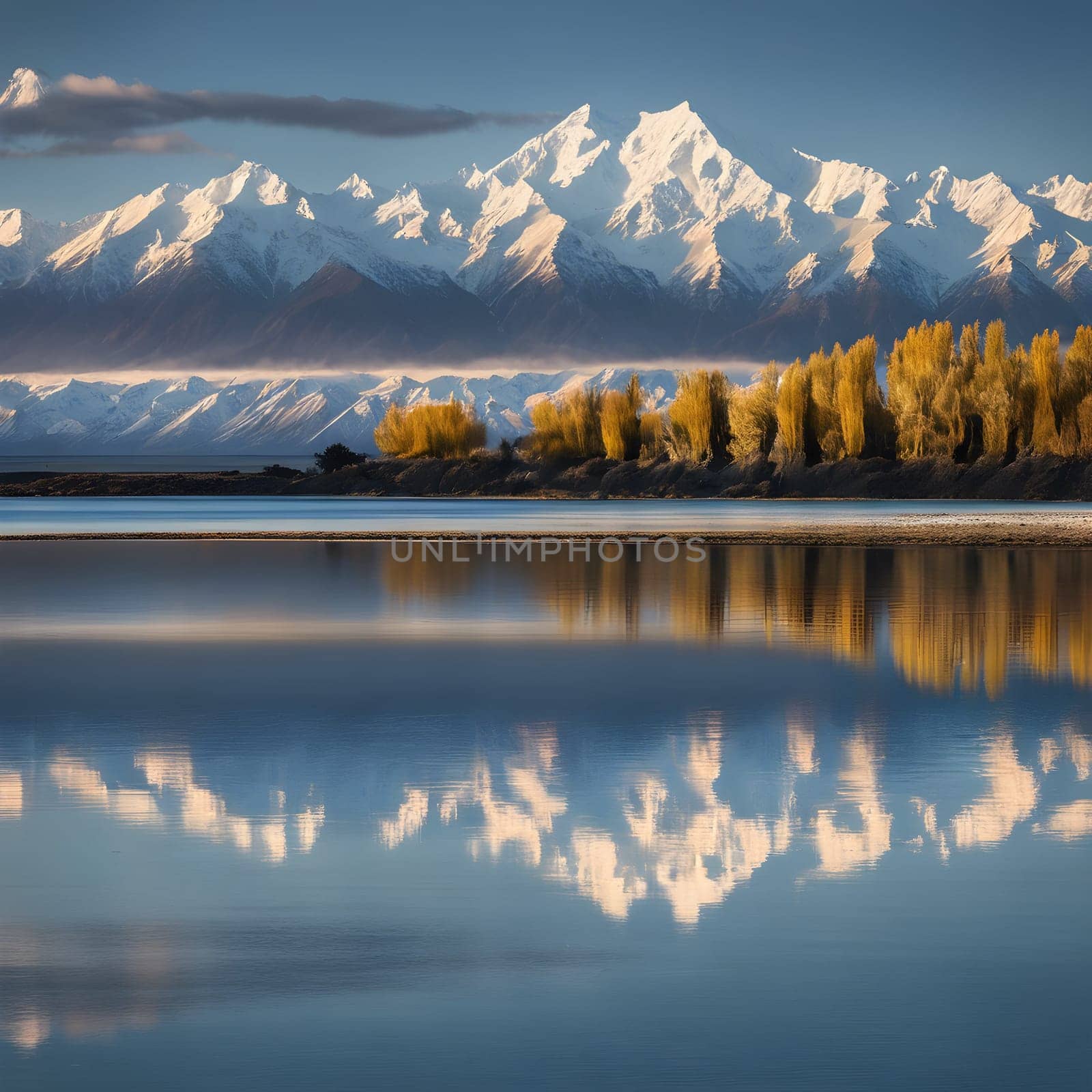 Majestic Mornings: Snowy Peaks Mirror on Lake Pukaki