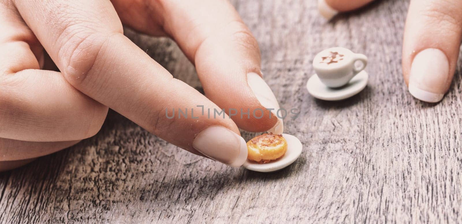 miniature breakfast scene highlights the struggle with dietary needs, lactose or gluten intolerance, cost, and limited time, symbolizing the incomplete satisfaction in daily meals