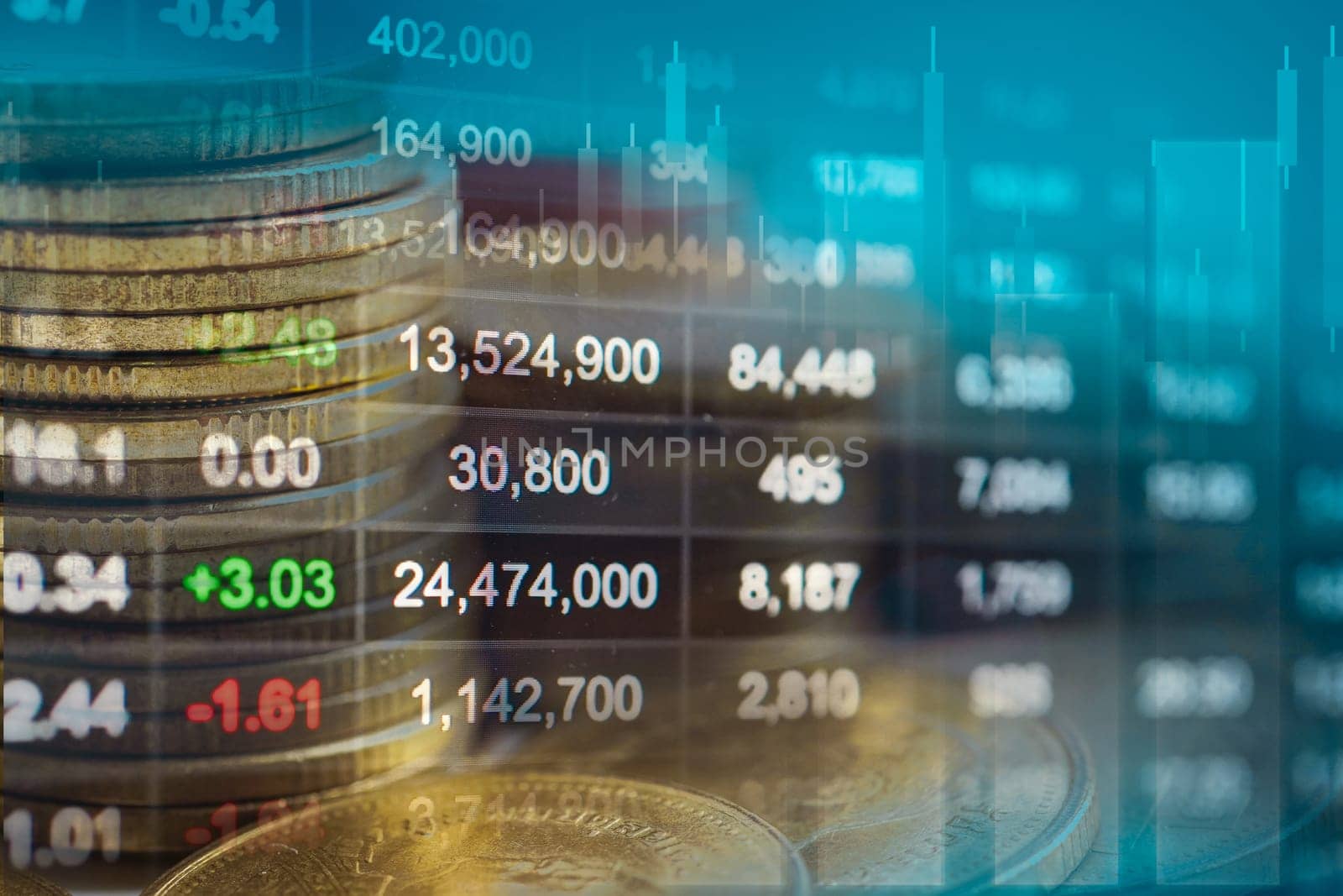 Stock market finance business, economy trend graph digital technology.