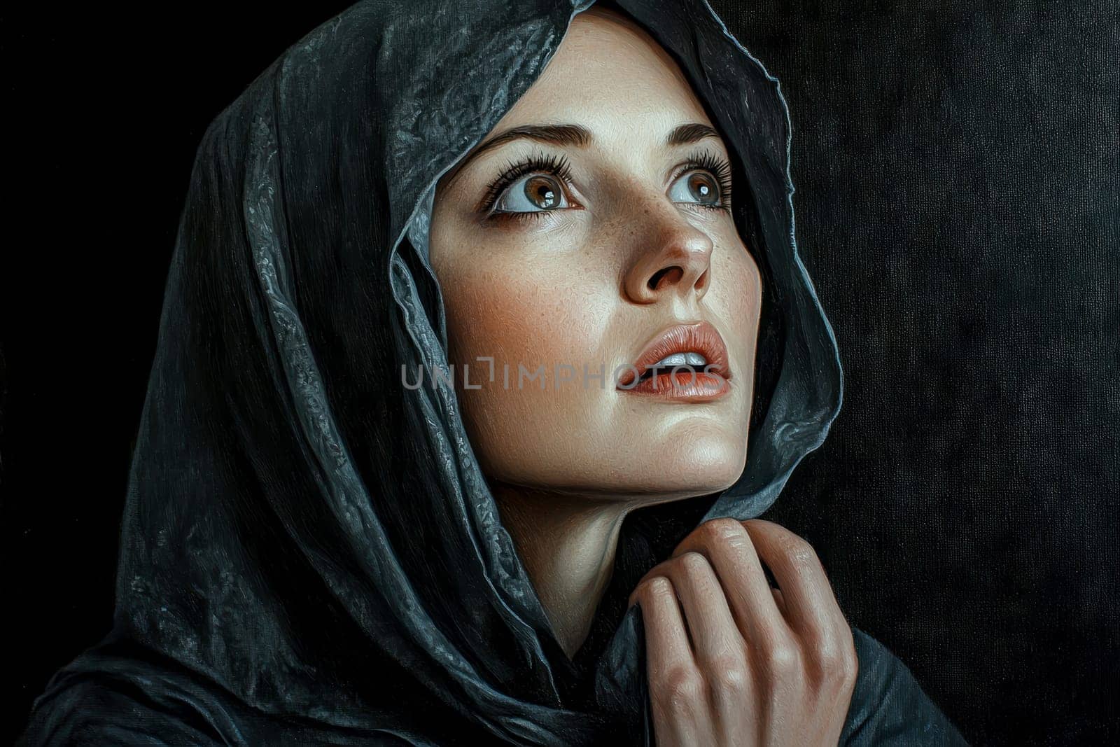 Portrait of Saint Magdalene. AI generative.