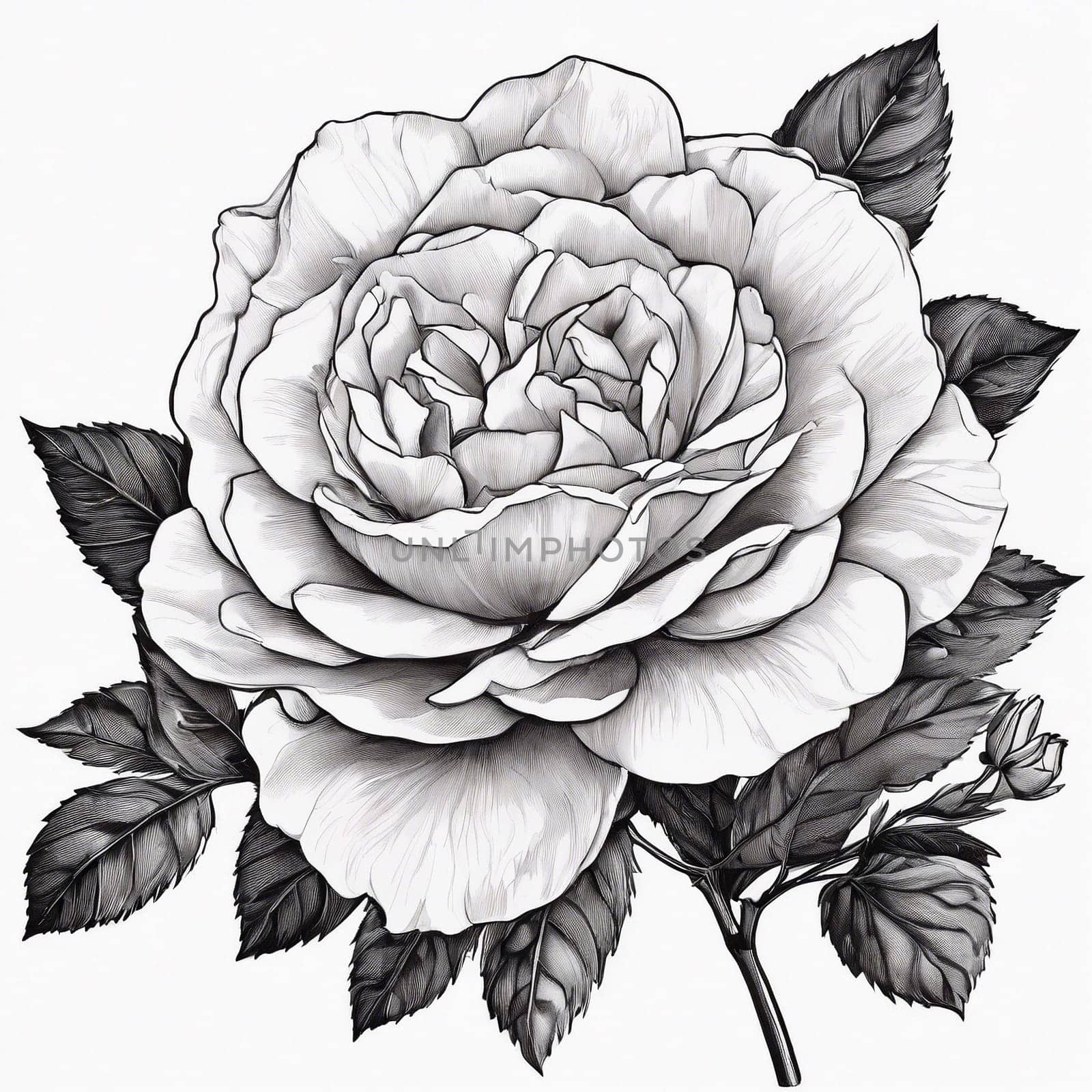 Rosa damascena isolated