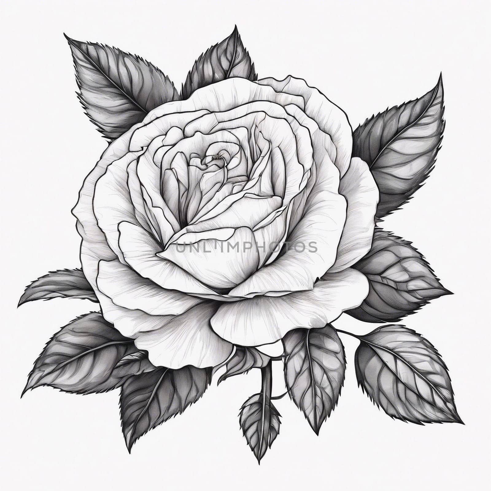 Rosa damascena isolated