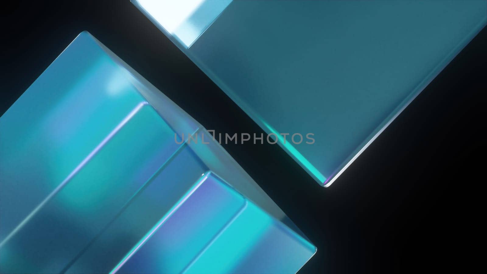 Glass rectangles composition. Computer generated 3d render