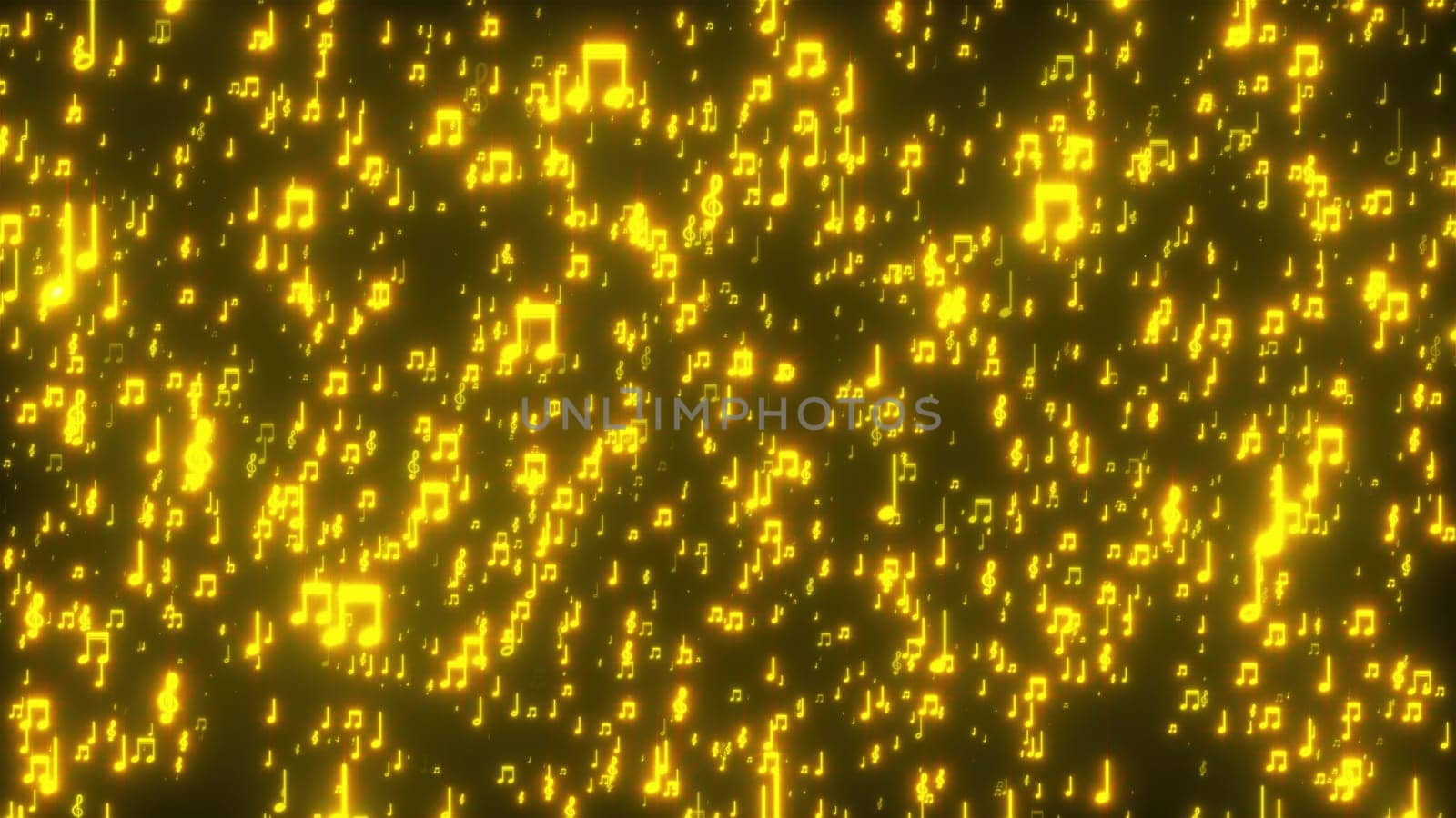 Golden musical notes. Computer generated 3d render